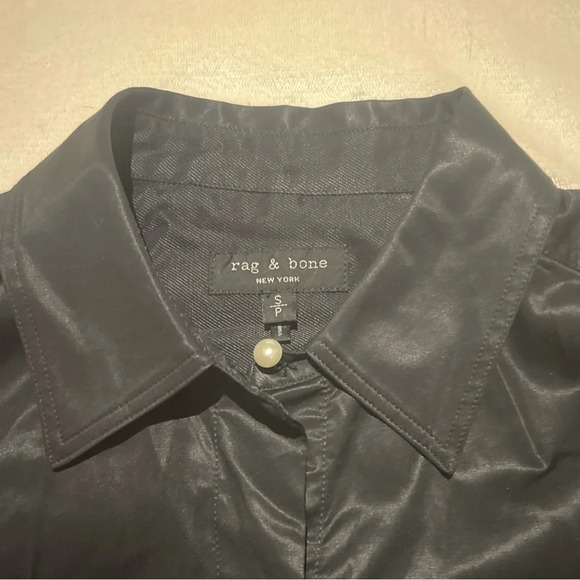 Rag & Bone Black  Lace Up Side Mason Shirt. Size S Retail $325 - Picture 3 of 10